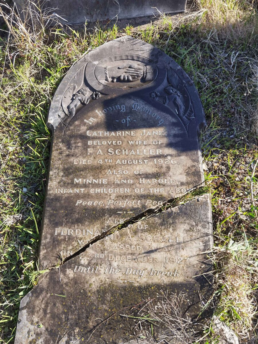 SCHALLER Ferdinand A. -1927 &amp; Catharine Jane -1926 :: SCHALLER Minnie :: SCHALLER Harold