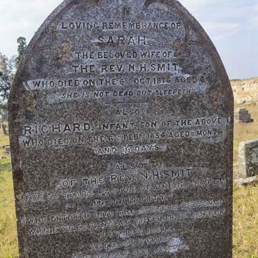 SMIT N.H. -1881 &amp; Sarah -1876 :: SMIT Richard -1854