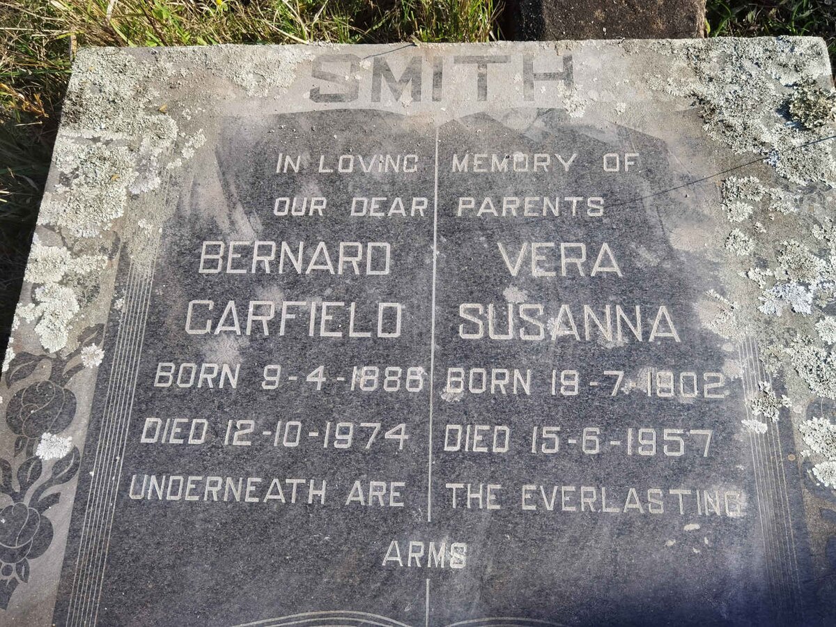SMITH Bernard Garfield 1886-1974 &amp; Vera Susanna 1902-1957