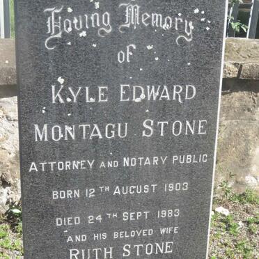 STONE Kyle Edward Montagu 1903-1983 &amp; Ruth HOBSON 1906-1994