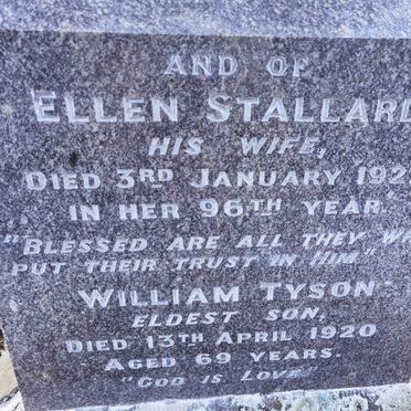STALLARD Ellen -1922 :: STALLARD William Tyson -1920