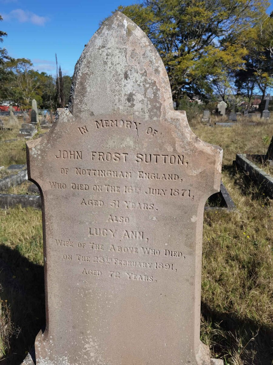 SUTTON John Frost -1871 &amp; Lucy Ann -1891