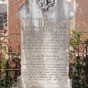 SHAW Barnabas -1902 &amp; Barbara WAKINSHAW -19[1]4