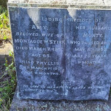 STIRK Montague W. 1952 &amp;  Amy -1937 :: STIRK Phyllis -1900