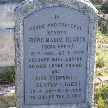 SLATER John Thornhill  1901-1985 &amp; Irene Maud KEEY 1900-1976 