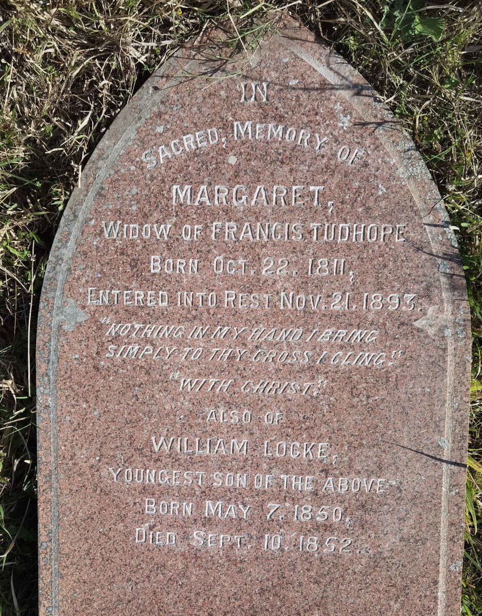 TUDHOPE Margaret 1811-1893 :: TUDHOPE William Locke 1850-1852