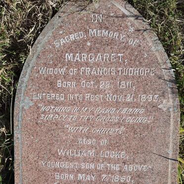 TUDHOPE Margaret 1811-1893 :: TUDHOPE William Locke 1850-1852