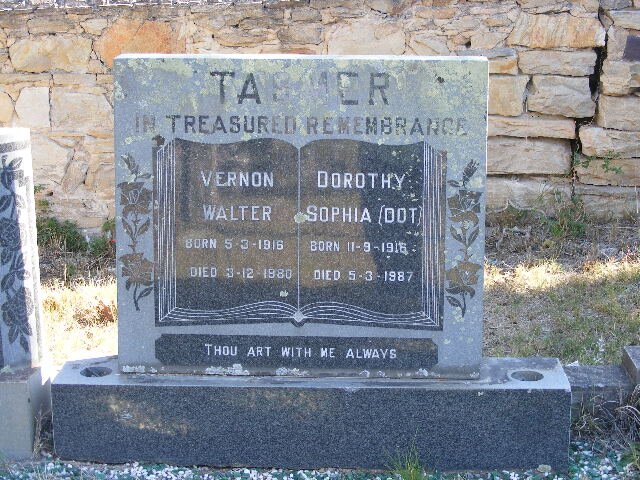 TASMER Vernon Walter 1916-1980 &amp; Dorothy Sophia 1916-1987