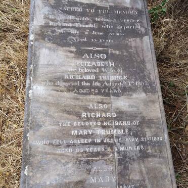TRUMBLE Richard -1895 &amp; Mary -1908 :: TRUMBLE Henry -1855 :: TRUMBLE Elizabeth -1862
