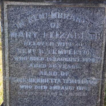 TEMPLETON Mary Elizabeth -1876 : TEMPLETON Alice Henrietta -1874