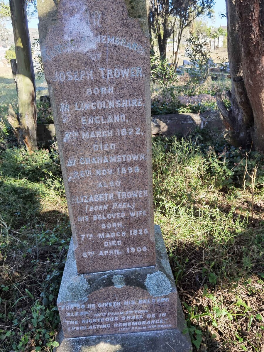 TROWER Joseph 1822-1898 &amp; Elizabeth PEEL 1825-1906