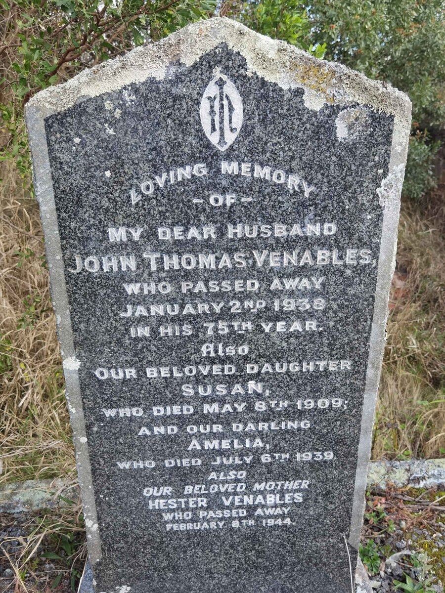 VENABLES John Thomas -1938 &amp; Hester -1944 :: VENABLES Susan -1909 :: VENABLES Amelia -1939