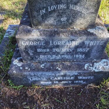 WHITE George Lorraine 1857-1934 & Louise Carlise 1858-1934
