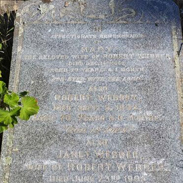 WEBBER Robert -1892 :: WEBBER Mary -1882 :: WEBBER Janet -1905