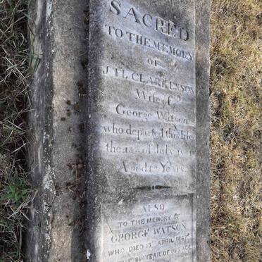 WATSON George -1867 &amp; J.T.L. CLARKENSON -1881