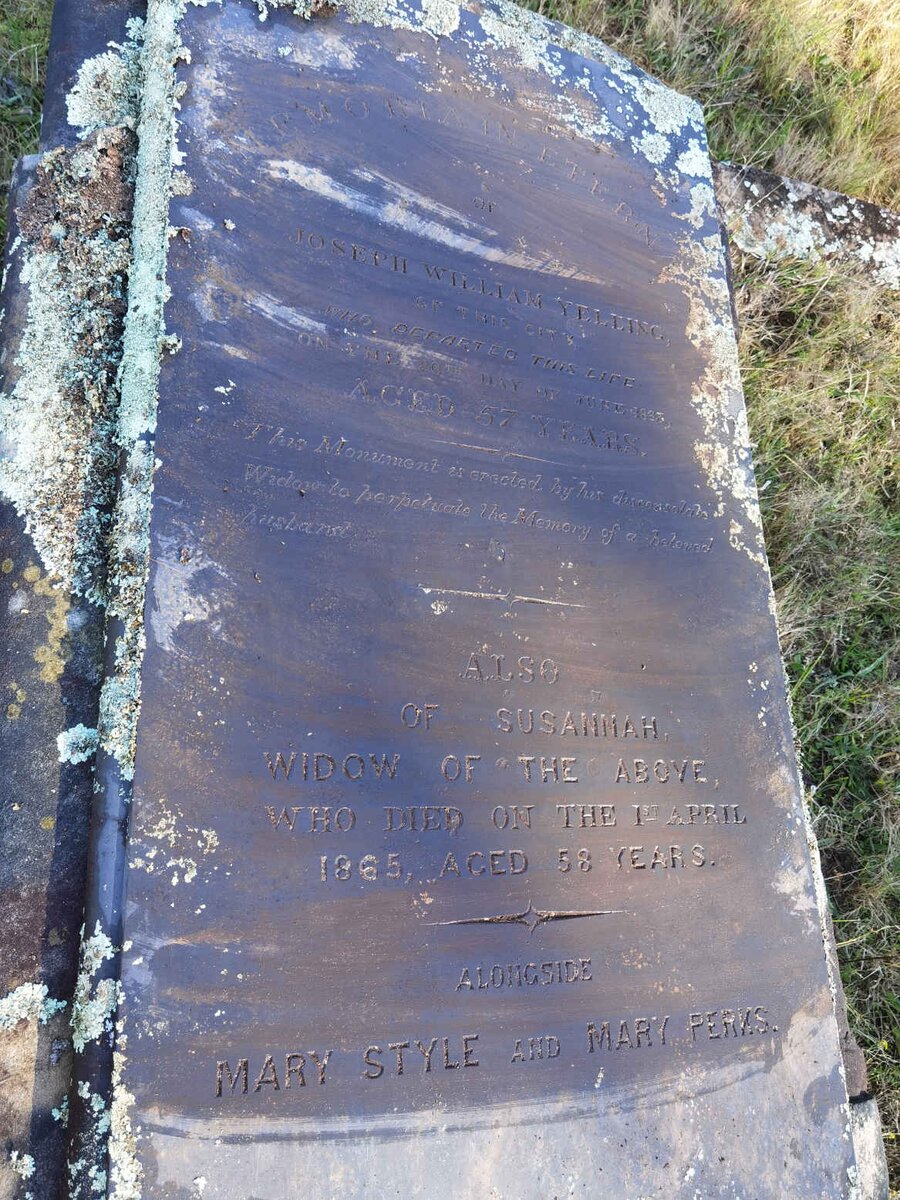 YELLING Joseph William -1863 &amp; Susannah -1865 :: STYLE Mary :: PERKS Mary