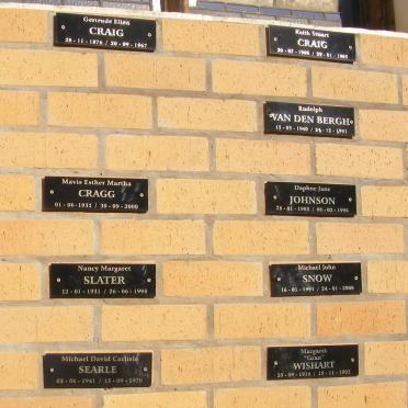 Eastern Cape, GRAHAMSTOWN, Trinity Presbyterian Church, Memorial Wall