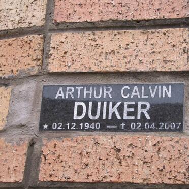 DUIKER Arthur Calvin 1940-2007