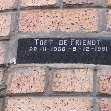 FRIENDT Toet, du 1938-1991