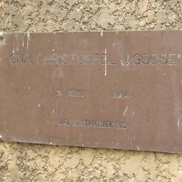 GOOSEN Christoffel J. -1972
