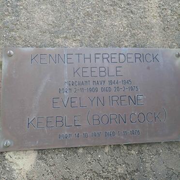 KEEBLE Kenneth Frederick 1909-1975 &amp; Evelyn Irene COCK