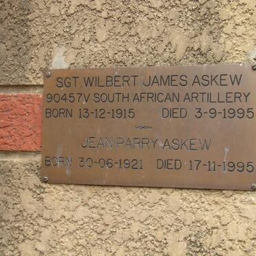ASKEW Wilbert James 1915-1995 &amp; Jean Parry 1921-1995