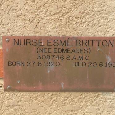 BRITTON Esmé nee EDMEADES 1920-1991