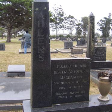 AHLERS Hester Antoinetta Magdalena 1910-1973
