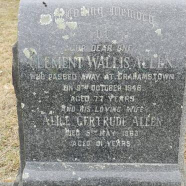 ALLEN Clement Wallis -1946 &amp; Alice Gertrude -1963
