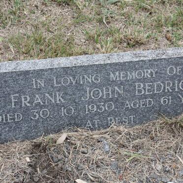 BEDRICK Frank John 1930-