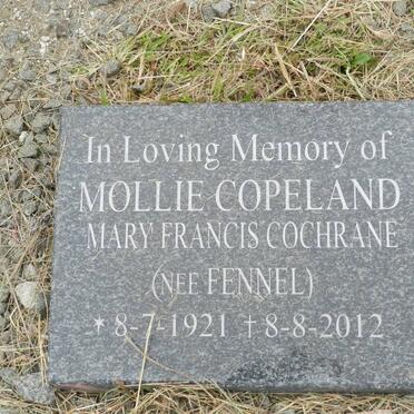 COPELAND Mary Francis Cochrane nee FENNEL  1921-2012