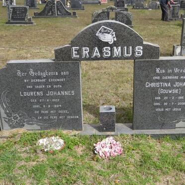 ERASMUS Lourens Johannes 1922-1984 &amp; Christina Johanna 1916-2008