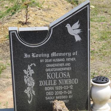 KOLOSA Zolile Nimrod 1929-2010
