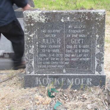 KOEKEMOER Gert 1895-1960 &amp; Julia R. GERBER 1899-1970