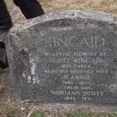 KINCAID Scott 1879-1924 &amp; Jeannie 1881-1923 :: KINCAID Norman Scott 1903-1931