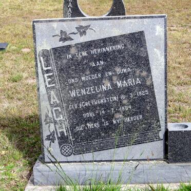 LEACH Wenzelina Maria nee GREYVENSTEIN 1925-1984