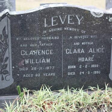 LEVEY Clarence William -1977 &amp; Clara Alice Hoare 1899-1990