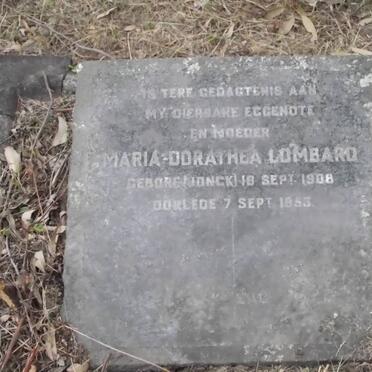 LOMBARD Maria Dorathea nee JONCK 1908-1953