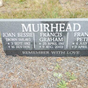 MUIRHEAD Francis Graham 1911-2003 &amp; Joan Bessie IMLAY 1912-1976 :: MUIRHEAD Francis Peter 1945-1968