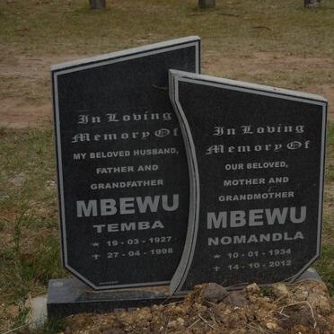 MBEWU Temba 1927-1998 &amp; Nomandla 1934-2012
