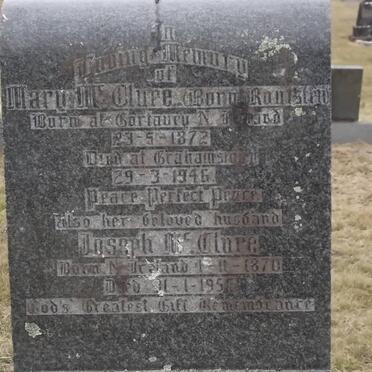 McCLURE Joseph 1870-1956 &amp; Mary ROUTSTEN 1872-1946