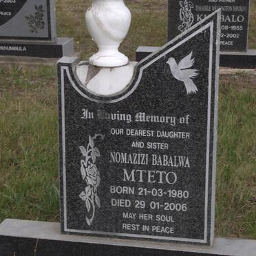 MTETO Nomazizi Babalwa 1980-2006