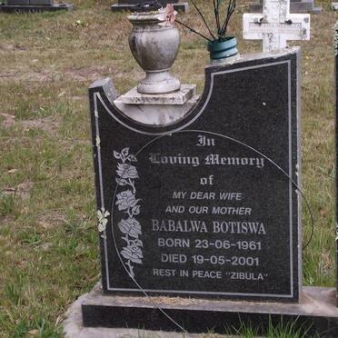 MTSHISELWA Babalwa Botiswa 1961-2001