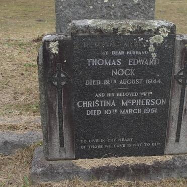 NOCK Thomas Edward -1944 &amp; Christina McPHERSON -1951