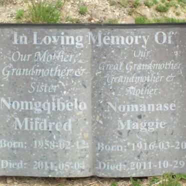 NOMANASE Maggie 1916-2011 :: NOMGQIBELO Mildred 1958-2011