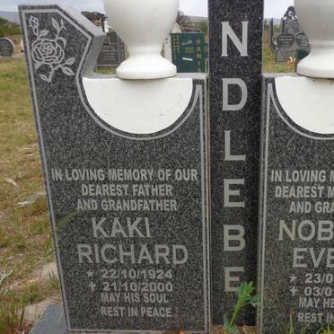NDLEBE Kaki Richard 1924-2000 &amp; Nobuyile Evelyn 1927-2012