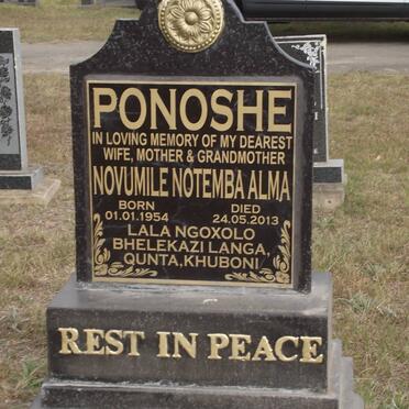 PONOSHE Novumile Notemba Alima 1954-2013