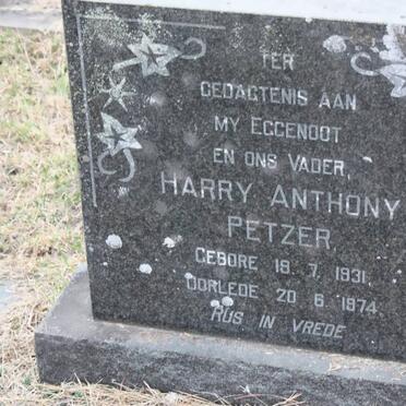 PETZER Harry Anthony 1931-1974