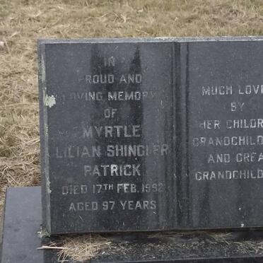 PATRICK Myrtle Lilian SCHINGLER -1992