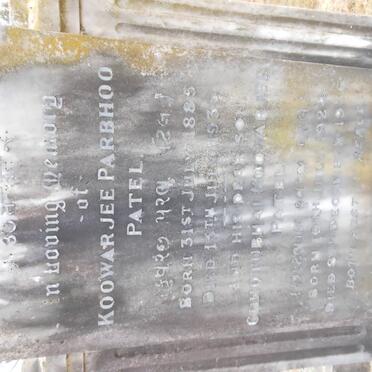 PATEL Koowarjee Parbhoo 1885-1936 :: PATEL Chhotubhai Koowarjee 1924-1936